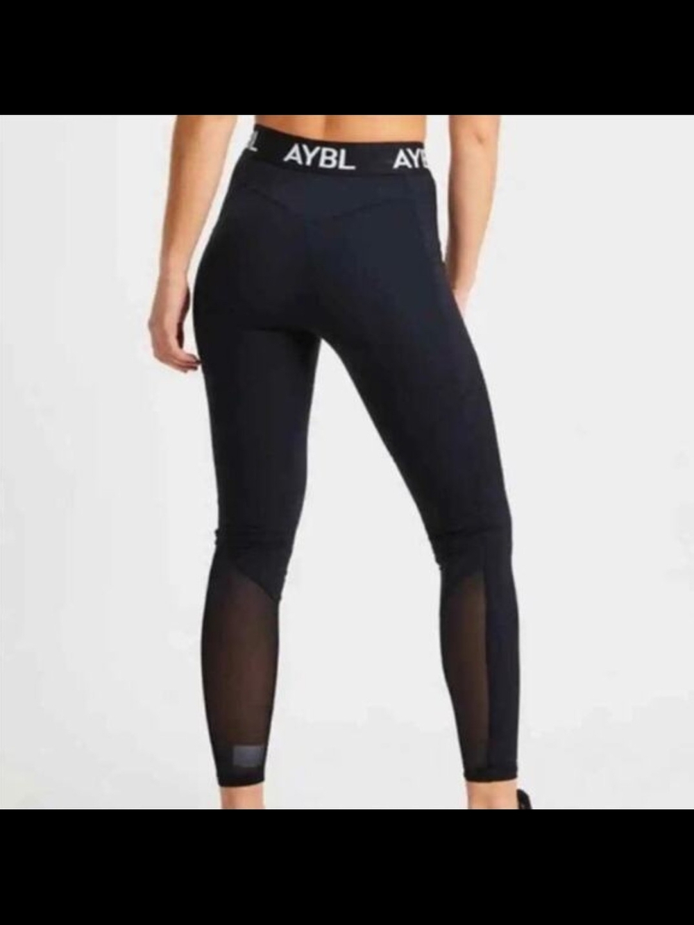 AYBL High-Waist Black Mesh Panel Leggings